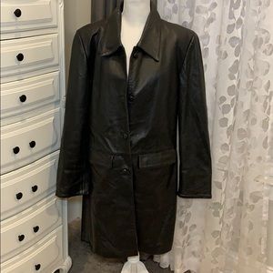 Vintage Leather Train Coat